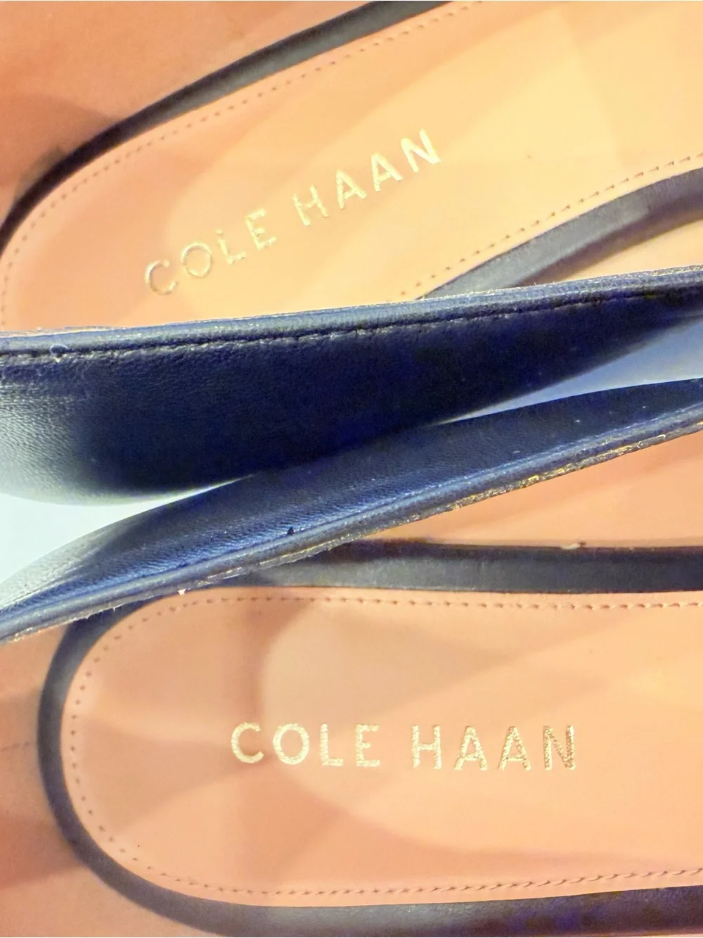 Cole Haan Women's Black Grand Slam 360 Pointed Toe Block Heel Loafers Sz 8